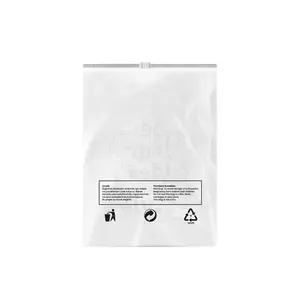 Free Sample Custom Compostable White Matte Frosted Zip Seal Ziplock Plastic Packaging Bags For Clothing