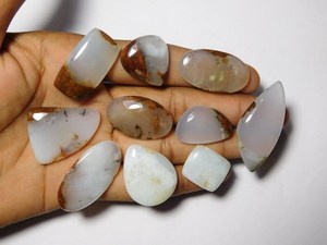 Chrysoprase naturelle en forme de mélange biologique, lot de cabochon à dos plat, pierres précieuses de taille libre pour la fabrication de colliers, bijoux faits à la main - Product Image 3