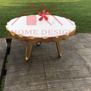 Soporte de pastel de metal de aluminio dorado personalizable más vendido para decoración de bodas con acabados y tamaños personalizados - Product Image 6