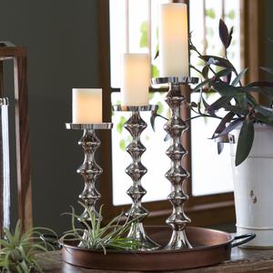 Modern Luxury Aluminum <b>Silver</b> Plated Handmade Candlestick Holder Customized Color Home Wedding Tabletop Decoration - Product Image 4