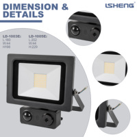 Lampu Sorot LED PIR Pintar Tahan Air IP54 Aluminium 30W/50W dengan Sensor Gerak, Garansi 2 Tahun, untuk Garasi, Taman