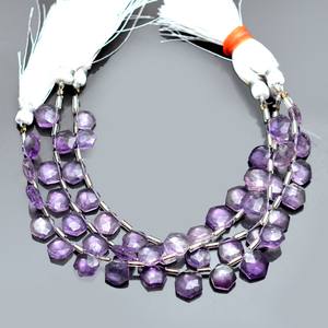 Perles hexagonales facettées en améthyste rose 8 mm, améthyste naturelle, pierre semi-précieuse, perles fantaisie en vrac pour la création de bijoux - Product Image 4