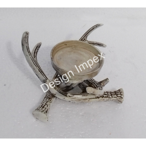 Silver Finished Antler Candle Holder <b>Birthday</b> Parties <b>Table</b> Decorative Tealight Wax Cup Candle Stand Low Prices - Product Image 4