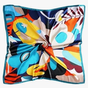 Handmade Quality Silk <b>Square</b> Bandana <b>Scarf</b> <b>Handkerchief</b> Custom Logo Digital Printing Multi-Color Head Hair Wrap Good Quality Low - Product Image 3