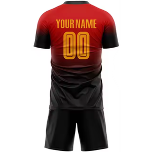 Maillots de football personnalisés par sublimation - Entièrement personnalisés, couleur unie, logo personnalisé, design unisexe, 100% polyester, impression par transfert thermique - Product Image 3