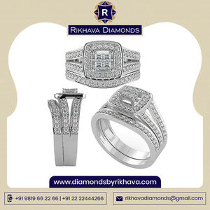 Anillo de diamantes de oro blanco de 14 quilates Accesorio de fiesta de compromiso o aniversario de moda con embalaje de regalo incluido - Product Image 2