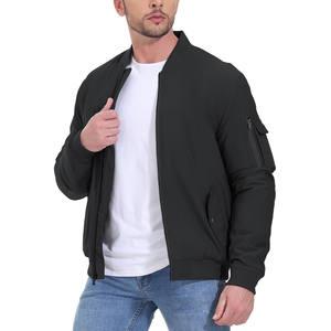 Chaqueta de béisbol de satén con logotipo bordado de bloque de color Varsity para hombre con cremallera diseño personalizado chaqueta de invierno Varsity - Product Image 1