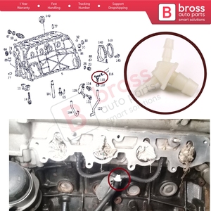 Raccord de soupape de réduction de pression d'huile du carter de cylindre BHC658 1110180009 pour Ssang Yong - Product Image 5