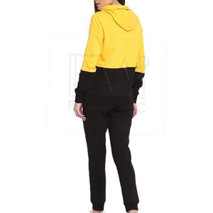 Bel ensemble de survêtement deux pièces pour femmes en coton/polyester léger séchage rapide à manches longues hiver coupe skinny style personnalisé - Product Image 3