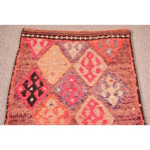 2.3x12.8 ft Turkish Rug, Herki Rug, <b>Red</b> Moroccan Rug <b>Wool</b> - Product Image 5