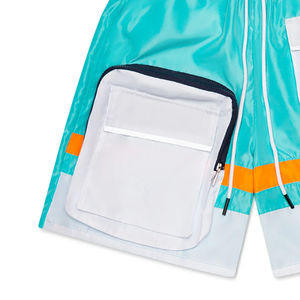 New Arrival Custom Men's Nylon Shorts with Elastic Waist Digital Logo Printing Made in Pakistan-Men Windbreaker Shorts - Product Image 5