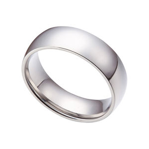 Anillo de boda Fancy & Stacy Comfort Fit de 8 mm, acero inoxidable, pulido espejo, unisex, talla 6 - Product Image 1