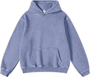 Sweat à capuche surdimensionné personnalisé pour hommes, pull en coton avec strass et broderie vieilli, sweat à capuche streetwear lourd - Product Image 5
