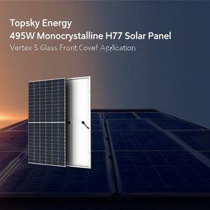 Panel Solar Monocristalino HJT Topsky Energy de 495W, Vertex S, Cubierta Frontal de Vidrio, Aplicación para Techos - Product Image 3