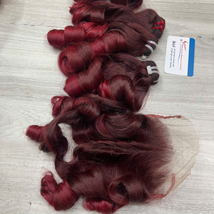 2025 Bouncy Curl Hair 100% Vietnamien Cuticule Aligné Cheveux Humains Ombre Rouge Vapeur Bouncy Curl Extensions de Cheveux Aucune Perte - Product Image 2