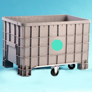 Conteneur à roulettes en plastique de 600 litres avec cadre croisé et roues PP 106x40 (2 fixes + 2 pivotantes) - Product Image 1