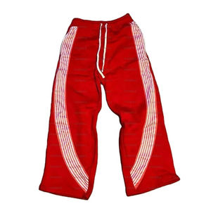 Pantalon évasé personnalisé matériau de haute qualité 100% coton polaire Baggy pantalon pour homme droit incurvé rayé pantalon de Design de mode - Product Image 6