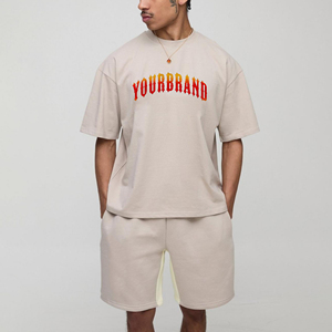 New <b>Design</b> <b>Men</b> 2 pcs <b>t</b>-<b>Shirts</b> <b>and</b> <b>Shorts</b> <b>Sets</b> summer Casual wear 100%cotton custom embroidered logo comfortable <b>mens</b> <b>short</b> <b>set</b> - Product Image 1