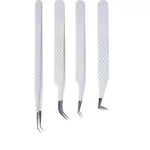 แหนบต่อขนตาปลายเรียบ 10 มม. สแตนเลสคุณภาพสูง ระดับมืออาชีพ สีทอง ด้ามจับเพชรขาวหรูหรา - Product Image 4