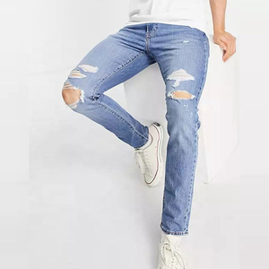 Custom Design High Street Loose Fit Jeans Male Female Denim <b>Pants</b> Hot Sale Young <b>Men's</b> Cotton Elastic Breathable <b>Pant</b> OEM - Product Image 1