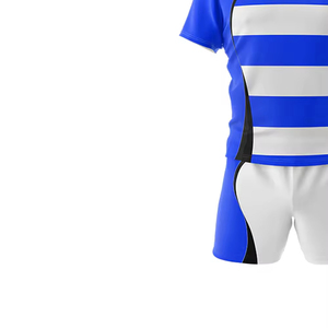Vente en gros 2025 Ensembles de vêtements de rugby personnalisés imprimés par transfert thermique 100% polyester Respirant Maillot de rugby/Shorts Taille élastique - Product Image 5