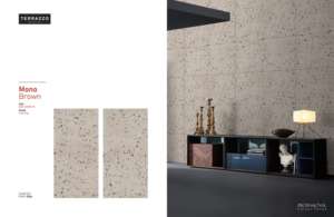 Carreaux en porcelaine émaillée de qualité supérieure MONO BROWN TERRAZZO LOOK, finition sculptée - Product Image 2