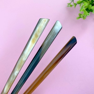 Épingles à cheveux en corne de buffle polie pour femmes, bâton de coiffure en corne de bœuf, accessoire naturel - Product Image 4