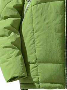 High Street Style Winter Woolen Fabric Puffer Bomber Jacket Cierre de cremallera Liso Teñido Cuello redondo Hombres Servicio OEM disponible - Product Image 5