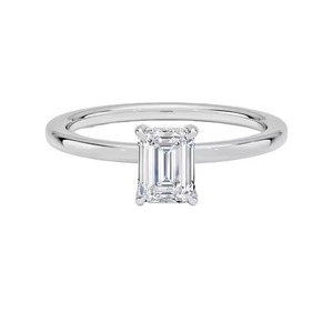 10K Yellow Gold <b>Emerald</b> Cut Diamond Moissanite Wedding <b>Rings</b> Custom Design Moissanite Wedding <b>Rings</b> For Women - Product Image 1