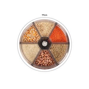 Conteneur de stockage alimentaire et de légumes en plastique de style blanc, capacité de 10 kg, avec 6 compartiments et organisateur rotatif à 360 degrés - Product Image 6