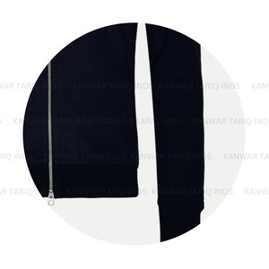 Sudadera con capucha de felpa francesa para hombre de peso pesado GSM 350 personalizada, chaqueta de piel sintética con cremallera completa sólida, sudaderas con capucha polares de invierno, algodón en blanco liso - Product Image 4