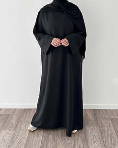 Abaya de prière islamique turque de luxe, élégante, en soie noire de Dubaï, anti-plis, personnalisée, vente en gros, vêtement musulman traditionnel - Product Image 3