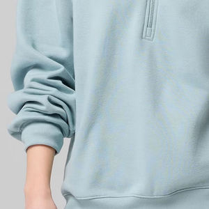 Conception de logo personnalisée, col zippé, service OEM, épaules tombantes, design de haute qualité pour femmes, manches longues, vêtements décontractés - Product Image 3