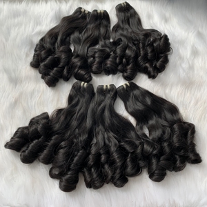 NATUREL NOIR BOUNCY FUNMI OEUF BOUCLES COULEURS SUPER DOUBLE CUTICULES ALIGNÉES EXTENSIONS DE CHEVEUX HUMAINS VIETNAMIENS À DONNEUR UNIQUE - Product Image 3