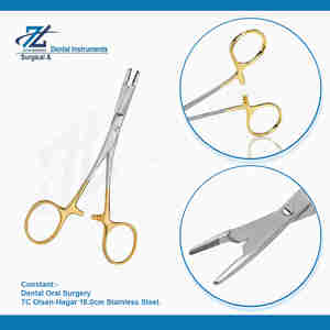 Olsen-Hegar 16.0cm porte-aiguille de chirurgie buccale pince en acier inoxydable TC 16cm ciseaux fabriqués au Pakistan - Product Image 3