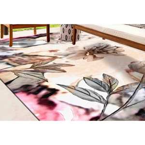 Alfombra Floral Impresa en 3D: Decoración para el Hogar en Tonos Suaves, con Pelo Suave - Product Image 2
