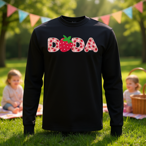 T-shirt à manches longues pour la famille, motif fraise Dada, pour le premier anniversaire, personnalisable, promotionnel - Product Image 3