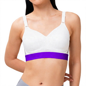 ROLEIN Women's Back <b>Padded</b> High Support Removable Breathable Waterproof Eco-Friendly 100% Nylon Front Square <b>Neck</b> Lace Gym Yoga - Product Image 2