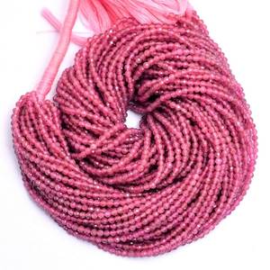 Cuentas de piedras preciosas redondas microfacetadas de turmalina Rosa natural, cuentas de turmalina sueltas de 3mm para joyería a precio de fábrica al por mayor - Product Image 6