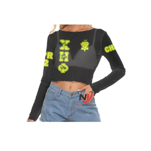 เสื้อครอปพิมพ์ลายสำหรับผู้หญิงเสื้อครอปแขนสั้นแบบสั่งทำ - Product Image 5