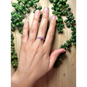 Navajo Opal & Sterling <b>Silver</b> Gemstone <b>Ring</b> 14k Purity Invisible Setting Rhodium Plated Size 9.25 for Everyday Wear <b>Men's</b> <b>Ring</b> - Product Image 4