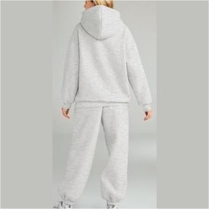 Conjunto Deportivo de 2 Piezas para Mujer, Estampado, Ligero, con Capucha, de Poliéster/Algodón, Transpirable, para Correr en Invierno - Product Image 2