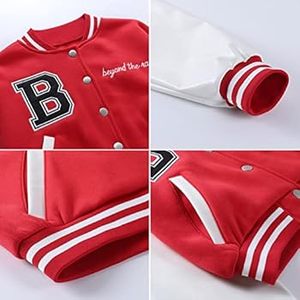 แจ็กเก็ตแบบมีตัวอักษรสำหรับเล่นเบสบอลสีแดงเข้มแบบสั่งตัด - Product Image 6