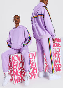 Conjunto de chándal de dos piezas de alta calidad para hombre, chándal liso con logotipo personalizado, Sudadera con capucha de talla grande ecológica - Product Image 2