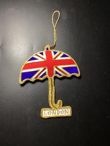 Custom Made Umbrella Shaped Hand Embroidered <b>Beaded</b> Zardozi Embroidered Christmas Ornaments for Hanging on Christmas Tree - Product Image 5