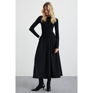 Vestido Casual GRIMELANGE Pani para Mujer, Elegante Vestido Maxi con Falda, Top de Popelina Tejida, Viscosa Elástica - Product Image 4