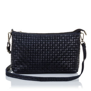 Sac à bandoulière Zia pour femme. Gravure géométrique en daim en cuir véritable. 27x7x15cm. Fabriqué en Italie. - Product Image 2