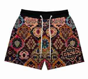 Short en maille de basket-ball floral décontracté pour hommes 100% coton vente en gros vêtements de sport respirants personnalisables nouveauté Sublimation - Product Image 3