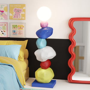 Hj nhà nóng bán nghệ thuật sáng tạo đầy màu sắc ngăn xếp bức tượng đá trang trí điêu khắc trang trí đèn sàn - Product Image 3