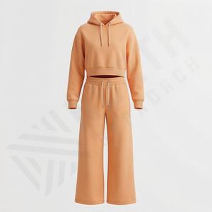 Conjunto Deportivo Informal de Sudadera con Capucha y Pantalones de Chándal 100% Algodón para Mujer, Ropa Deportiva Personalizada - Product Image 1